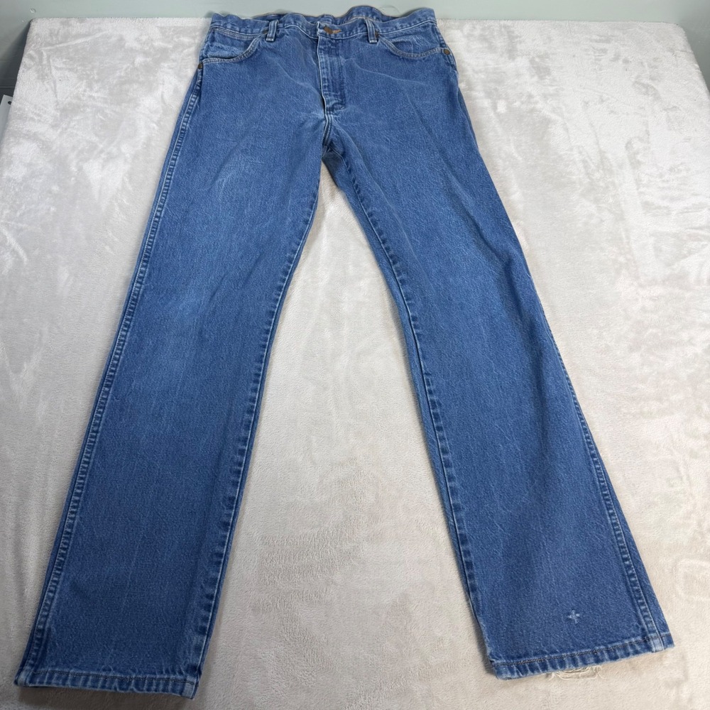 Wrangler Jeans 13MWZ Cowboy Cut Mens 36x34 Blue Cotton Denim Western Workwear
